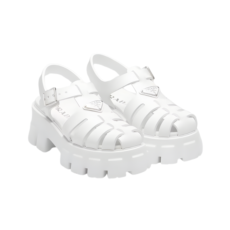 Prada Rubber Monolith sandals White
