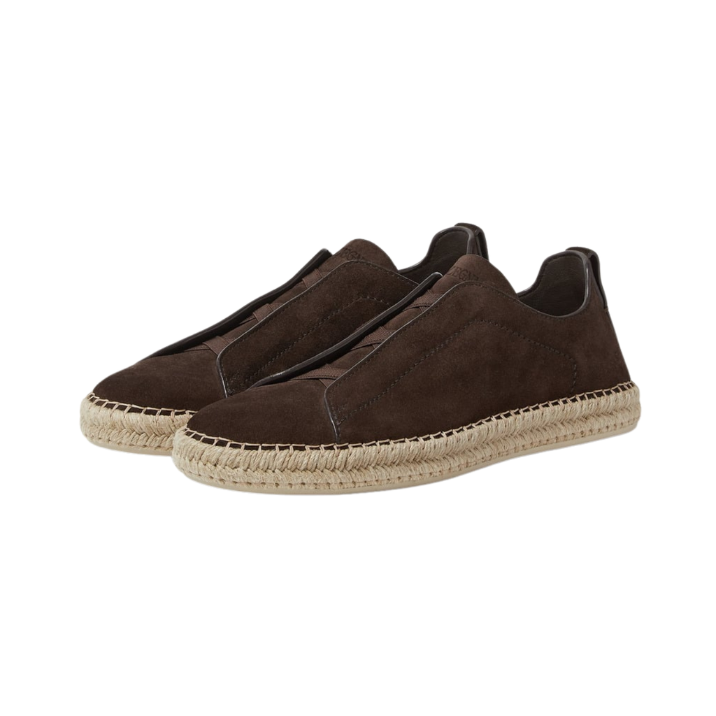 Zegna Triple Stitch™ Espadrilles - Dark Brown Suede