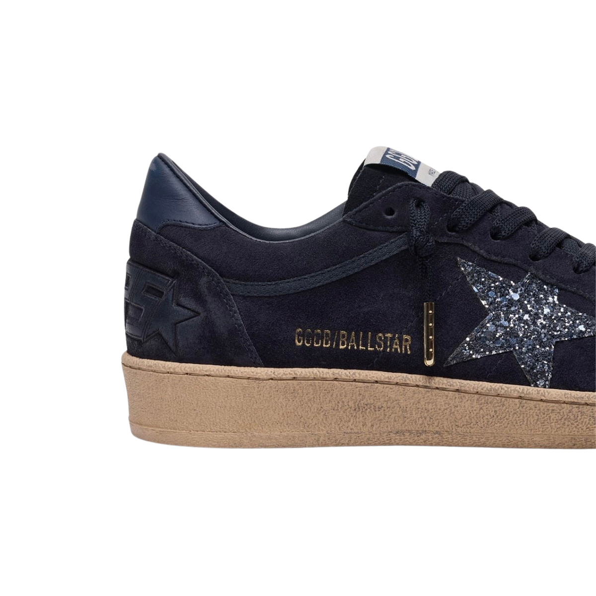Golden Goose Ball Star in dark blue suede with dark blue glitter star(women)