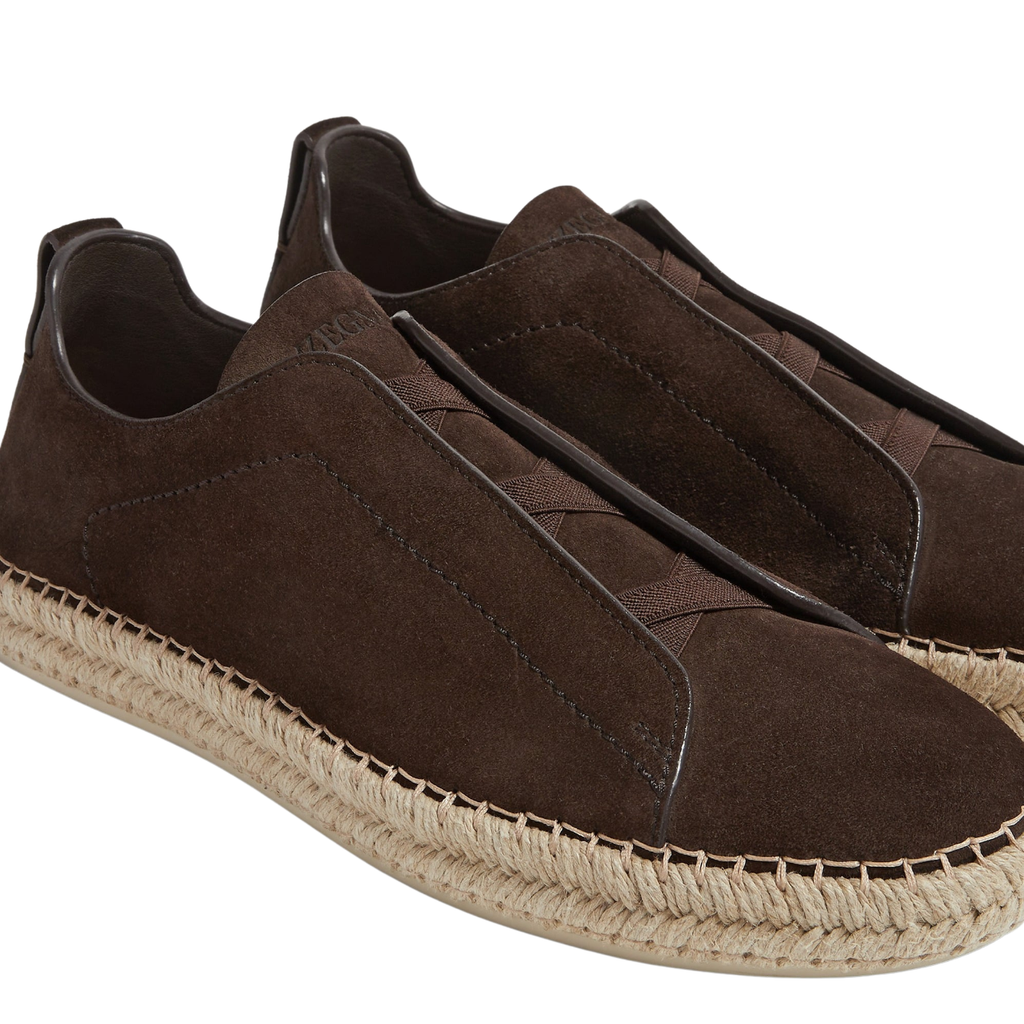 Zegna Triple Stitch™ Espadrilles - Dark Brown Suede