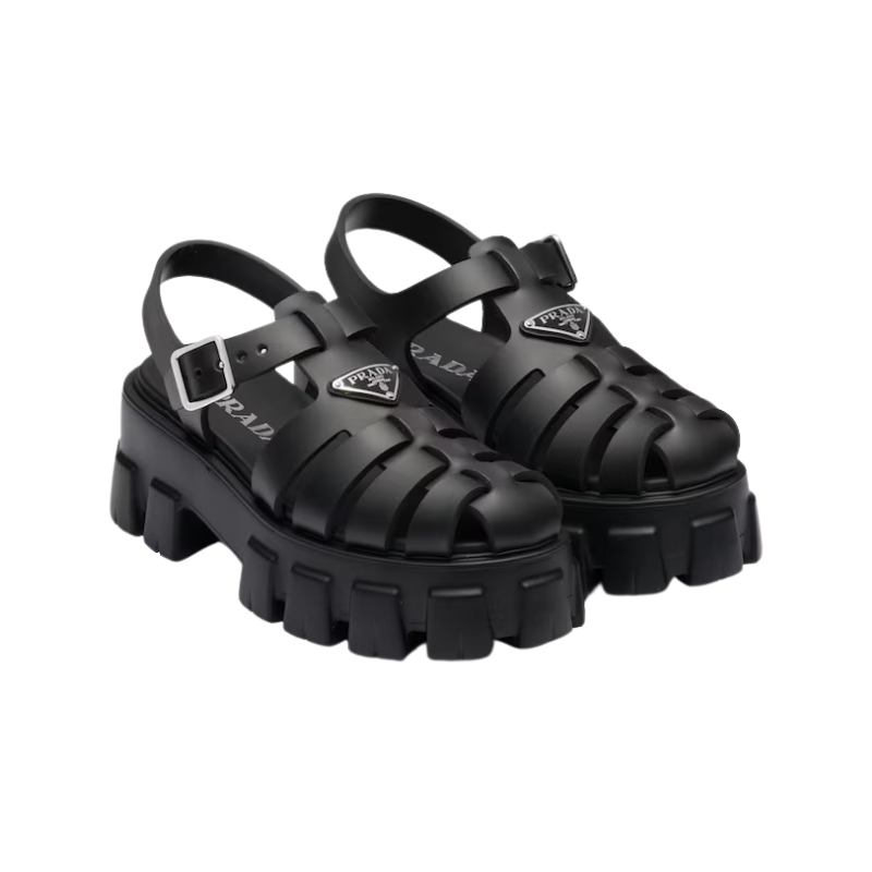 Prada Rubber Monolith sandals Black