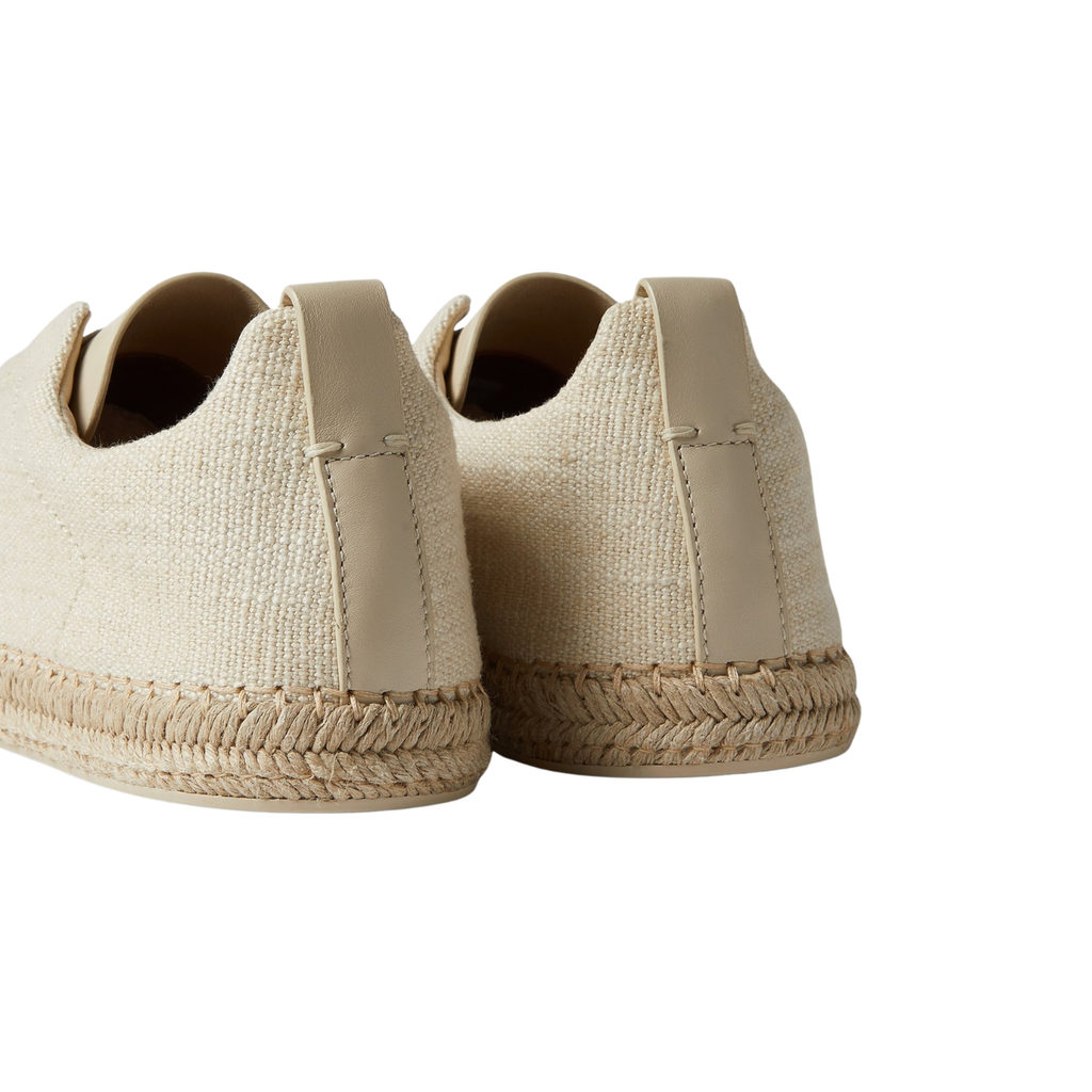 Zegna Triple Stitch™ Espadrilles - Off White Linen Blend and Leather