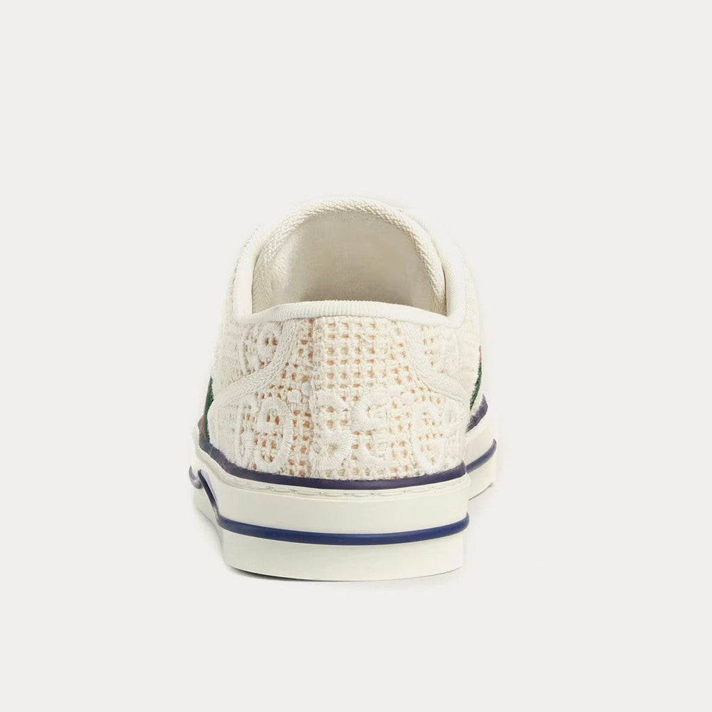 Gucci - Tennis 1977 GG Embroidered Crochet Cotton Ivory / White Low Top Sneakers